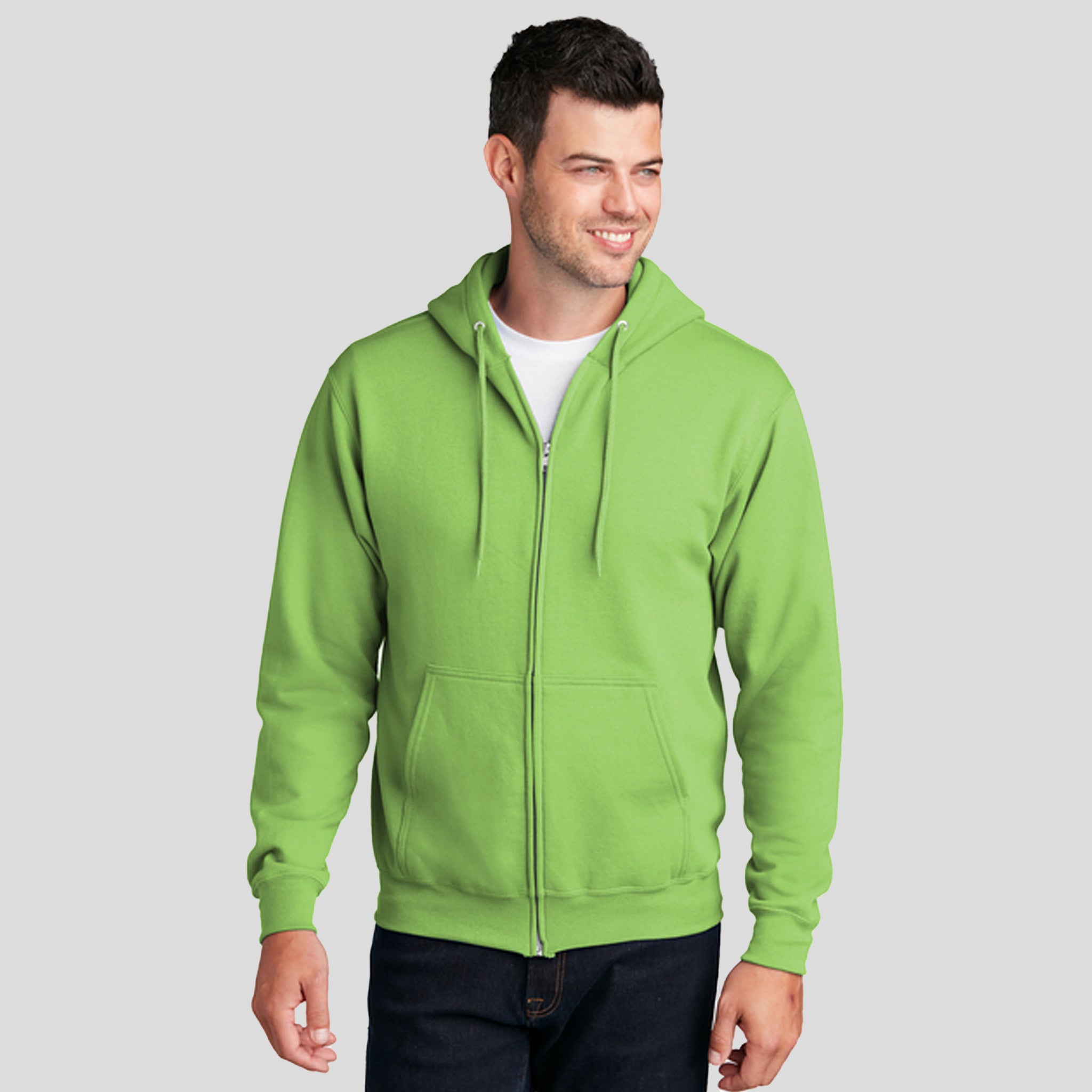 Core Fleece Full-Zip Hooded Sweatshirt | Lime