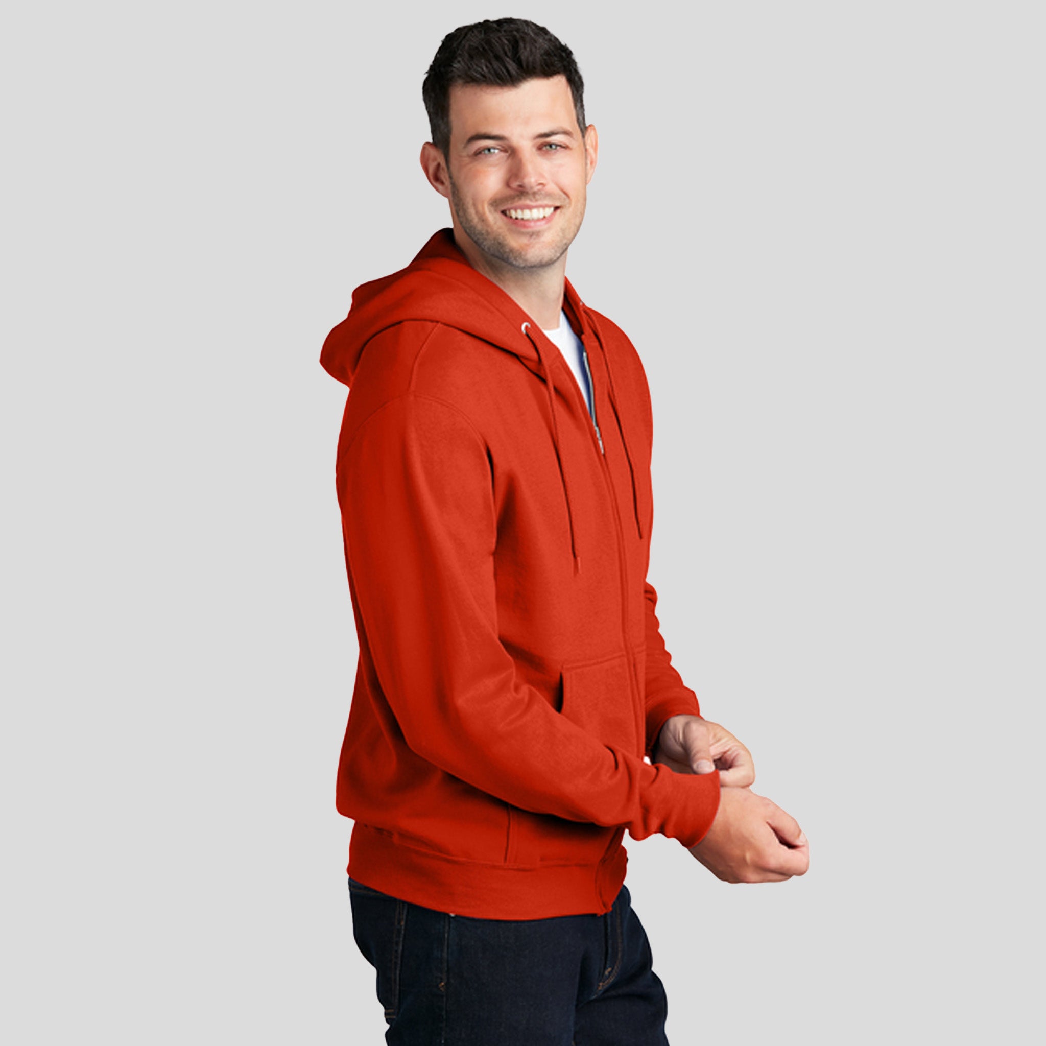 Core Fleece Full-Zip Hooded Sweatshirt | Orange