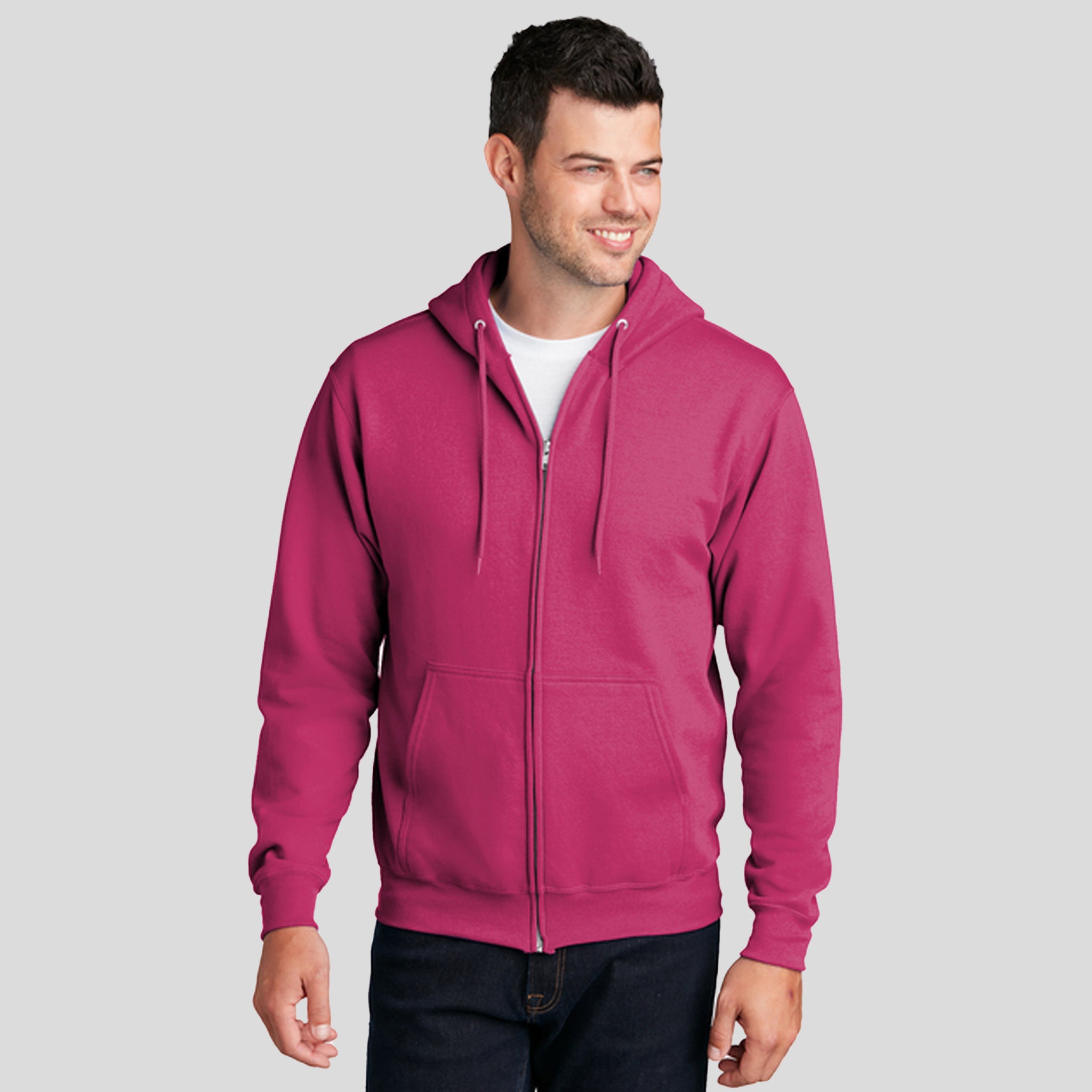 Core Fleece Full-Zip Hooded Sweatshirt | Sangria