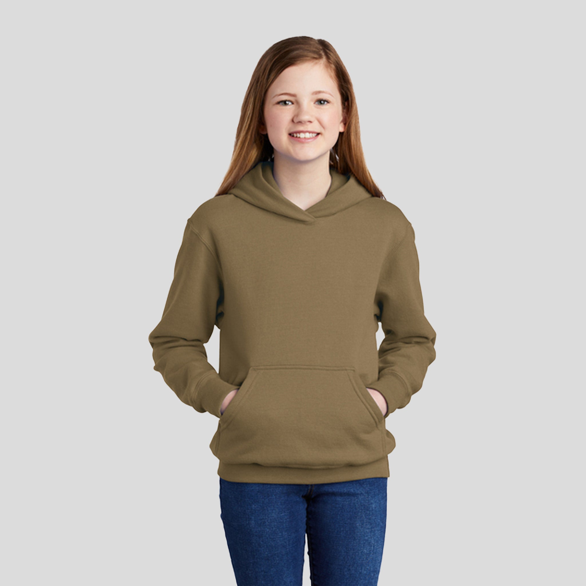 Youth Core Fleece Pullover Hooded Sweatshirt | Coyote Brown