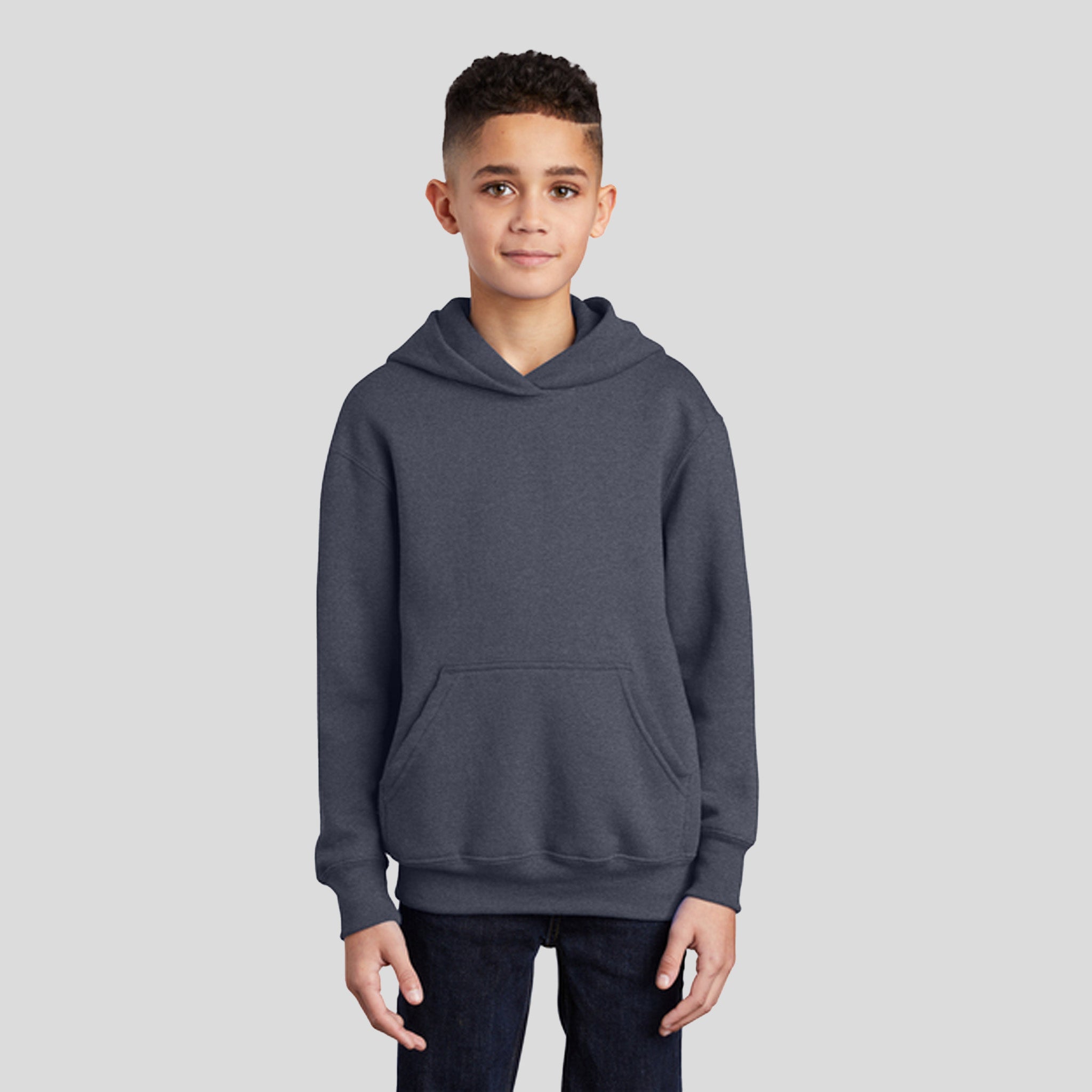 Youth Core Fleece Pullover Hooded Sweatshirt | Heather Navy