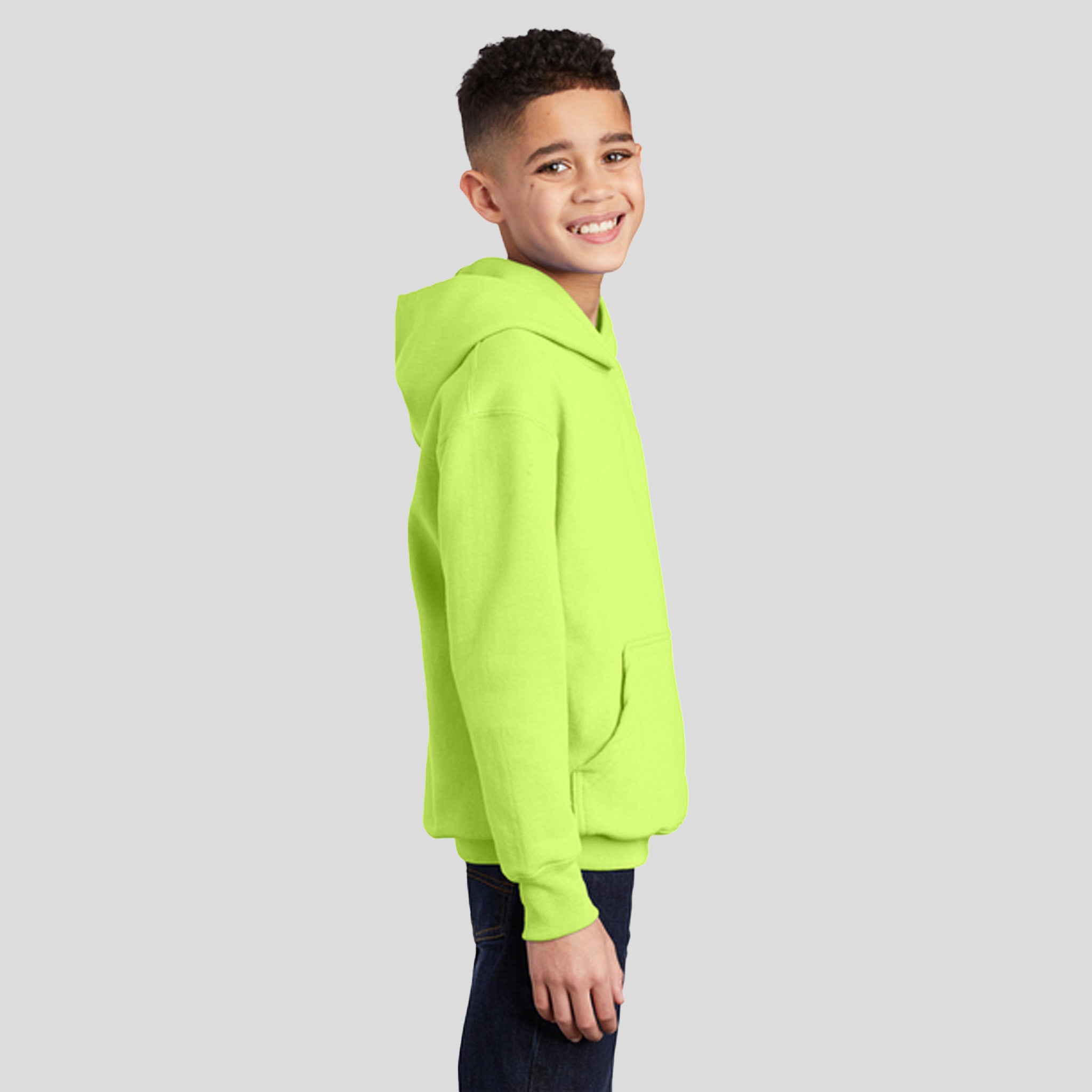 Youth Core Fleece Pullover Hooded Sweatshirt | Neon Yellow