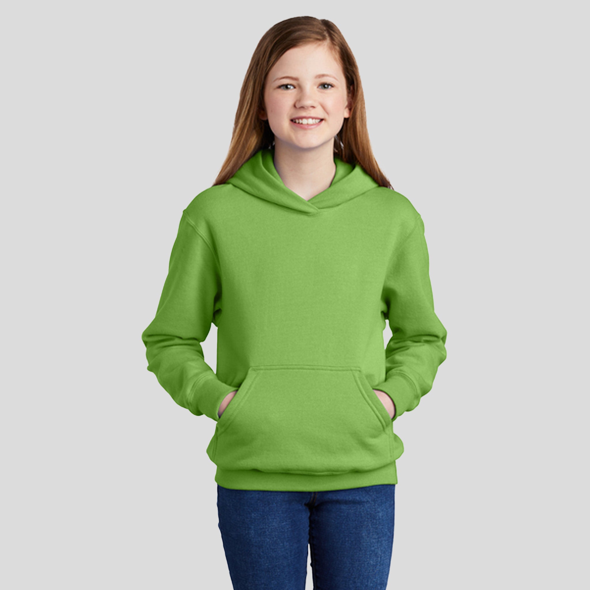 Youth Core Fleece Pullover Hooded Sweatshirt | Lime