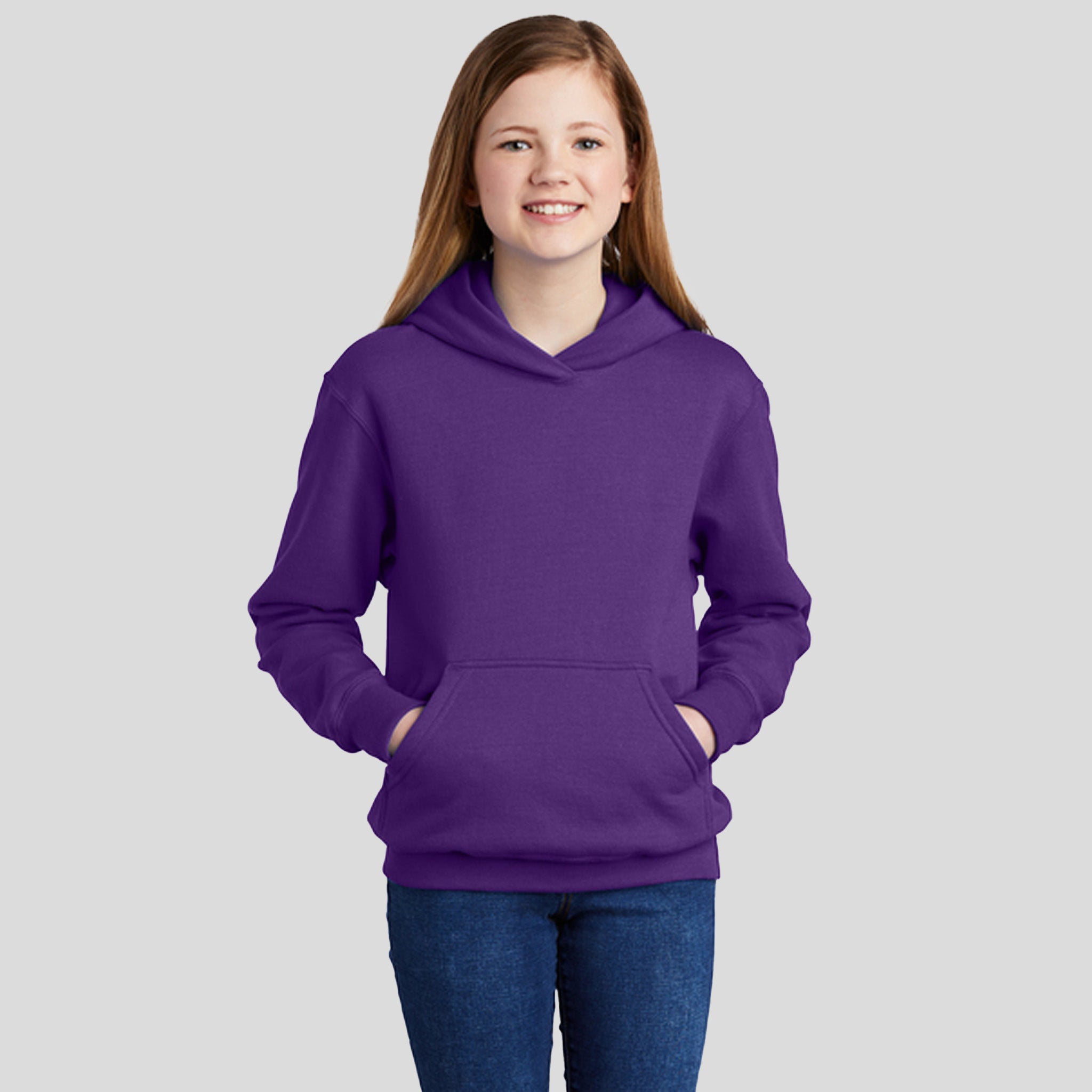 Youth Core Fleece Pullover Hooded Sweatshirt | Team Purple