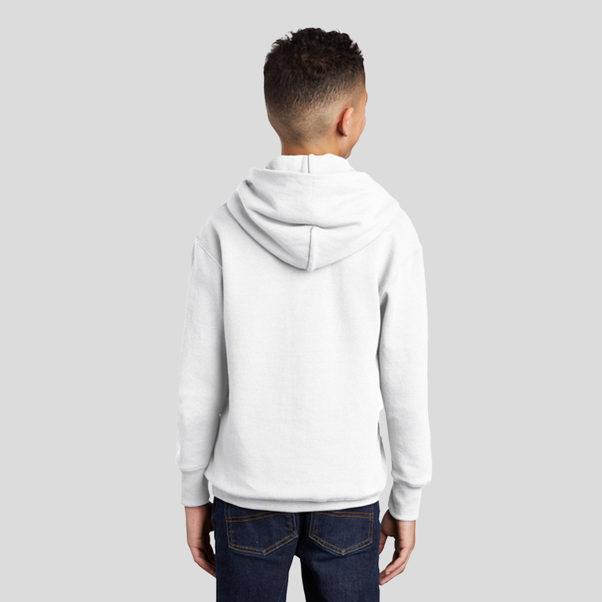 Youth Core Fleece Pullover Hooded Sweatshirt | White