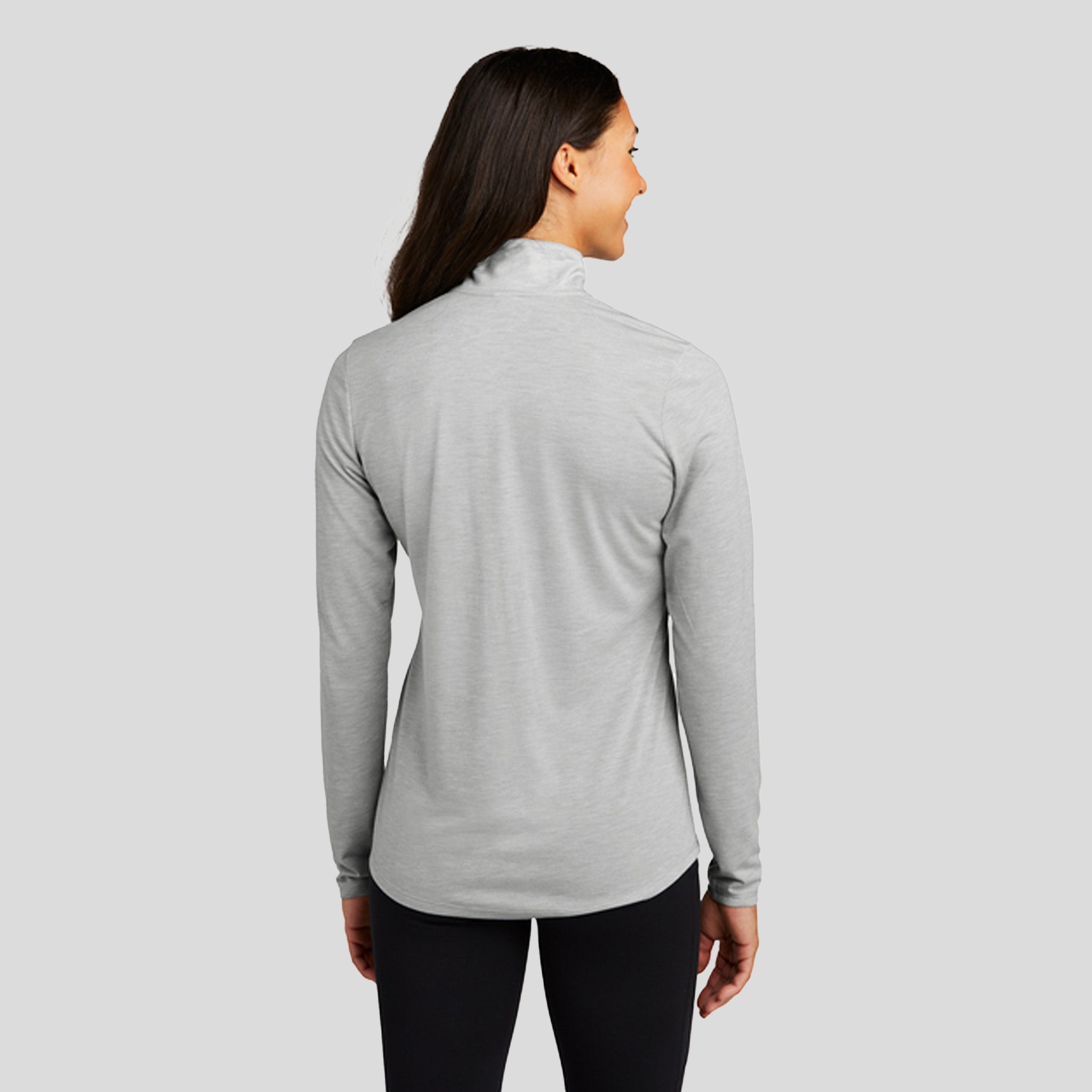 Women's PosiCharge ยฎ Tri-Blend Wicking 1/4-Zip Pullover | Light Grey Heather