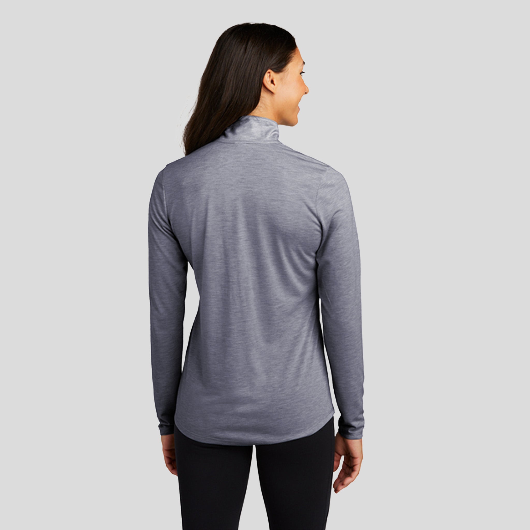 Women's PosiCharge ยฎ Tri-Blend Wicking 1/4-Zip Pullover | True Navy Heather