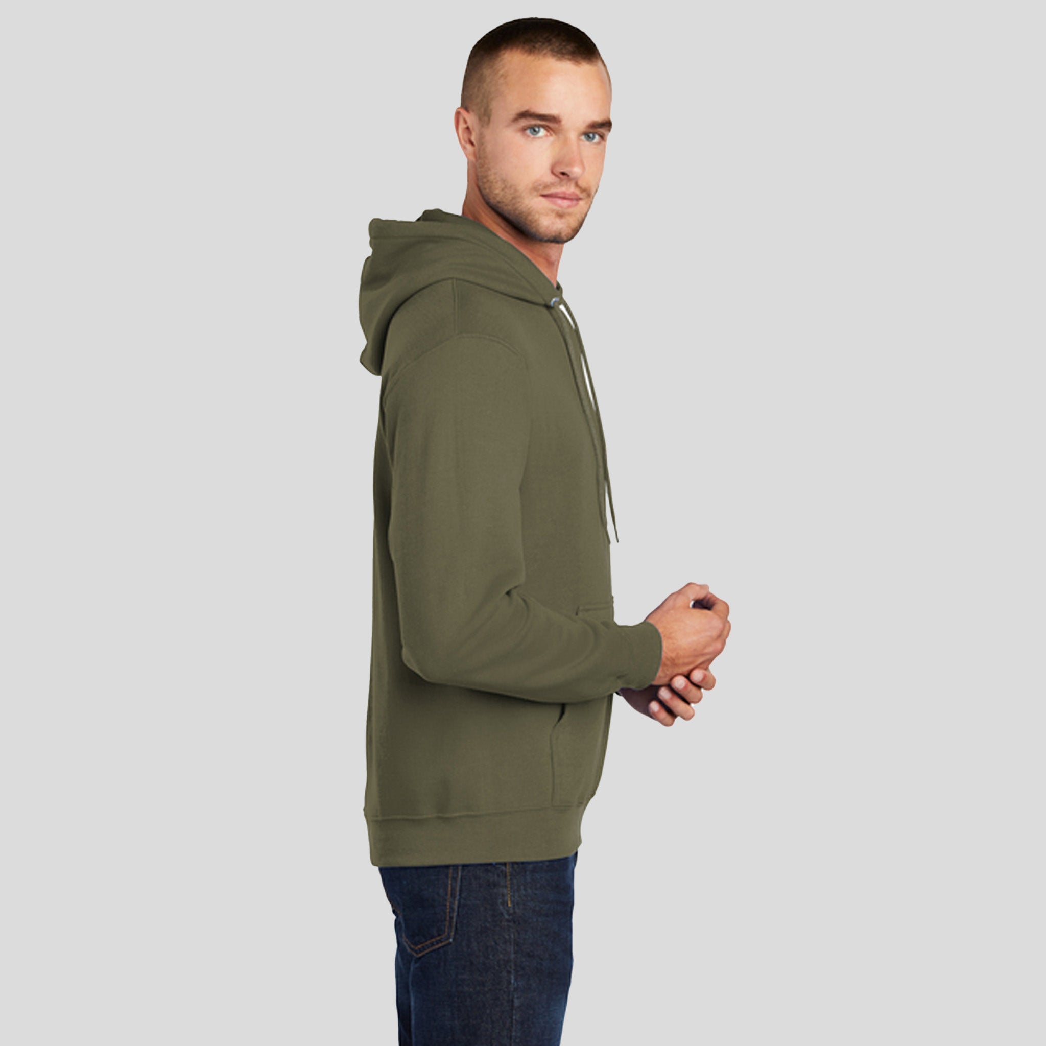 Core Fleece Pullover Hooded Sweatshirt | Olive Drab Green