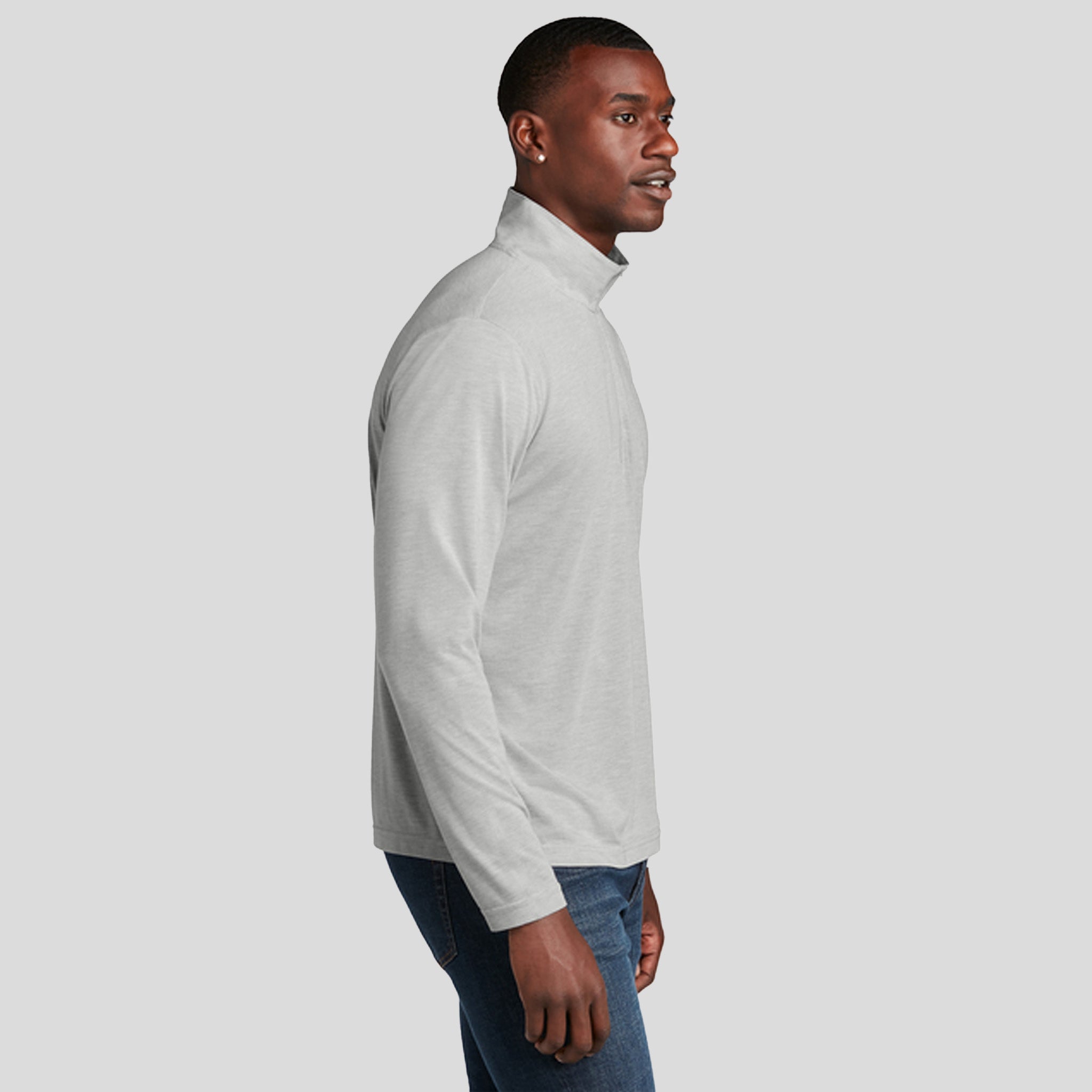 PosiCharge ยฎ Tri-Blend Wicking 1/4-Zip Pullover | Light Grey Heather