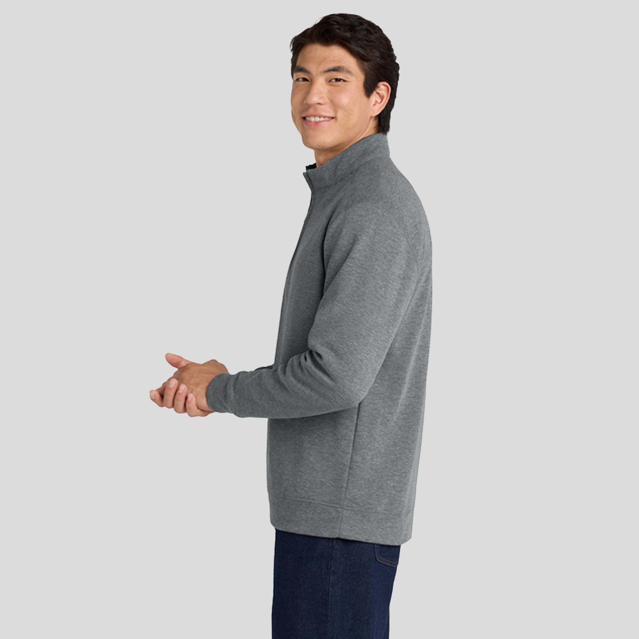 Interlock 1/4-Zip | Medium Heather Grey/Charcoal Heather