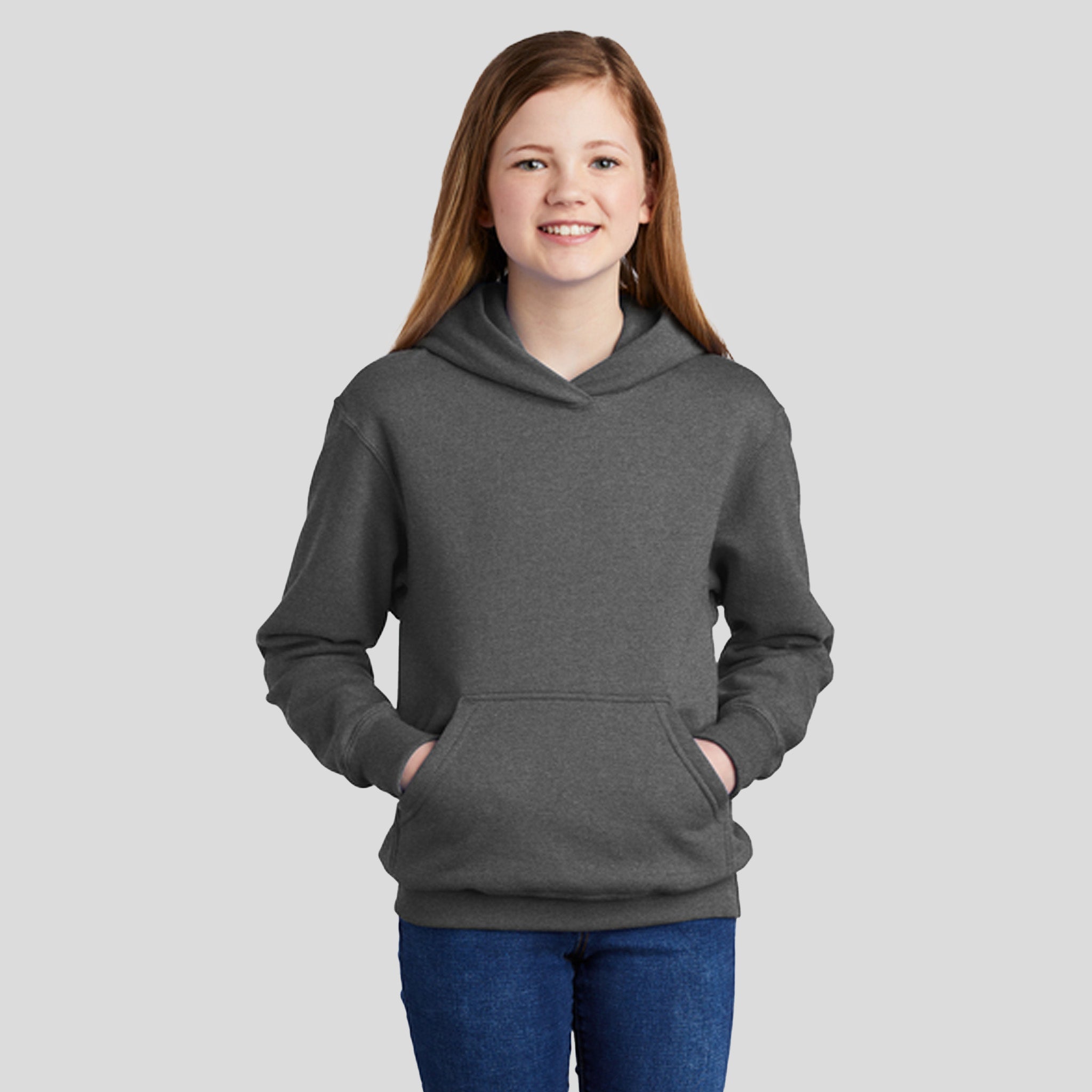 Youth Core Fleece Pullover Hooded Sweatshirt | Graphite Heather