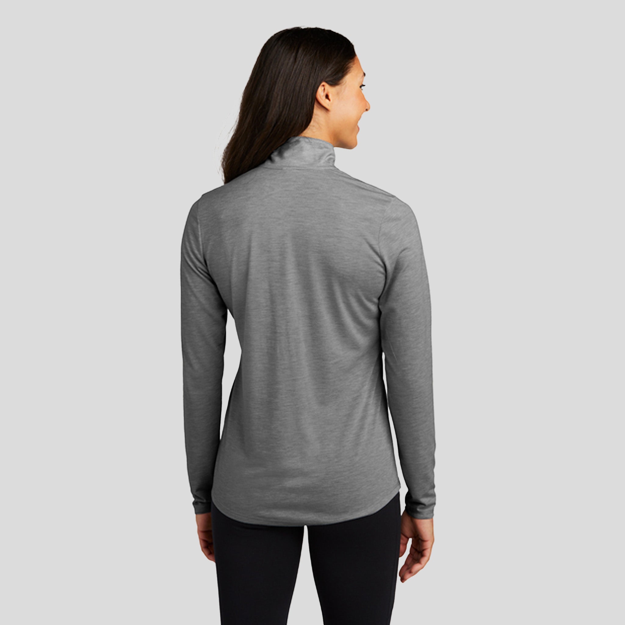Women's PosiCharge ® Tri-Blend Wicking 1/4-Zip Pullover | Dark Grey Heather
