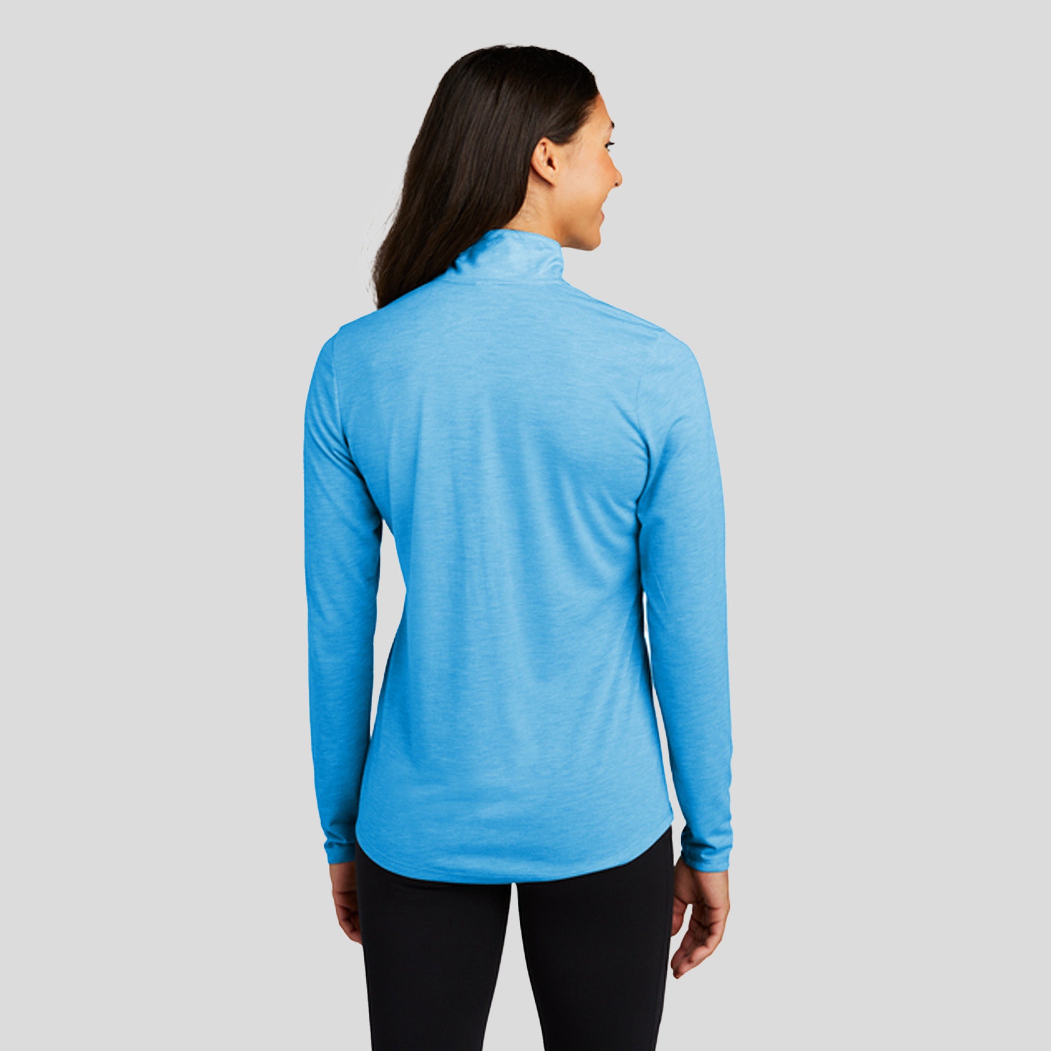 Women's PosiCharge ® Tri-Blend Wicking 1/4-Zip Pullover | Pond Blue Heather