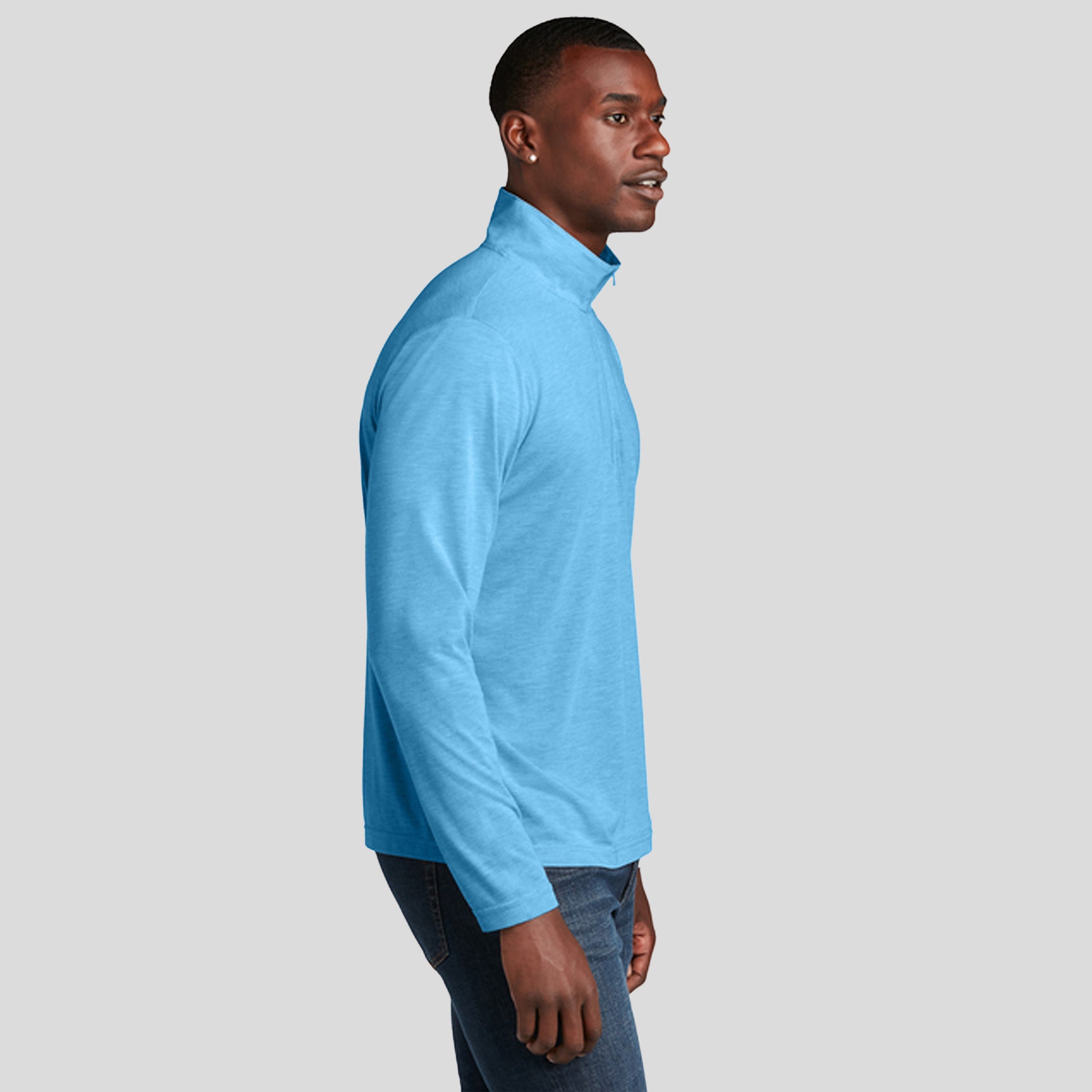 PosiCharge ® Tri-Blend Wicking 1/4-Zip Pullover | Pond Blue Heather