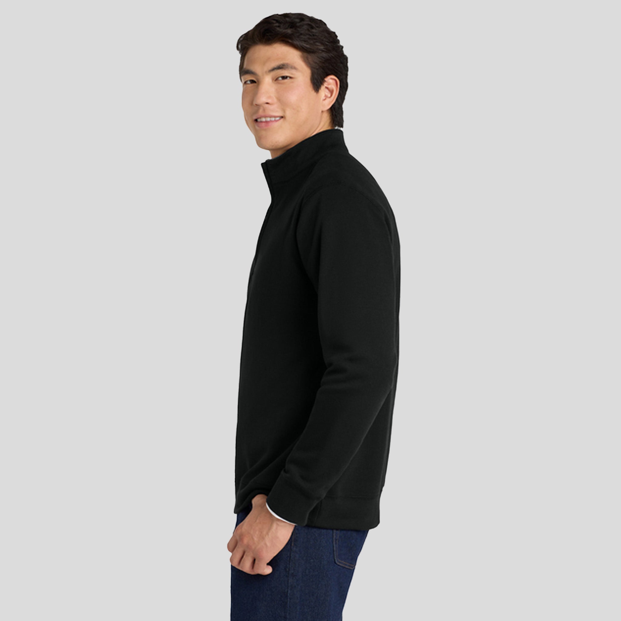 Interlock 1/4-Zip | Deep Black/Charcoal Heather