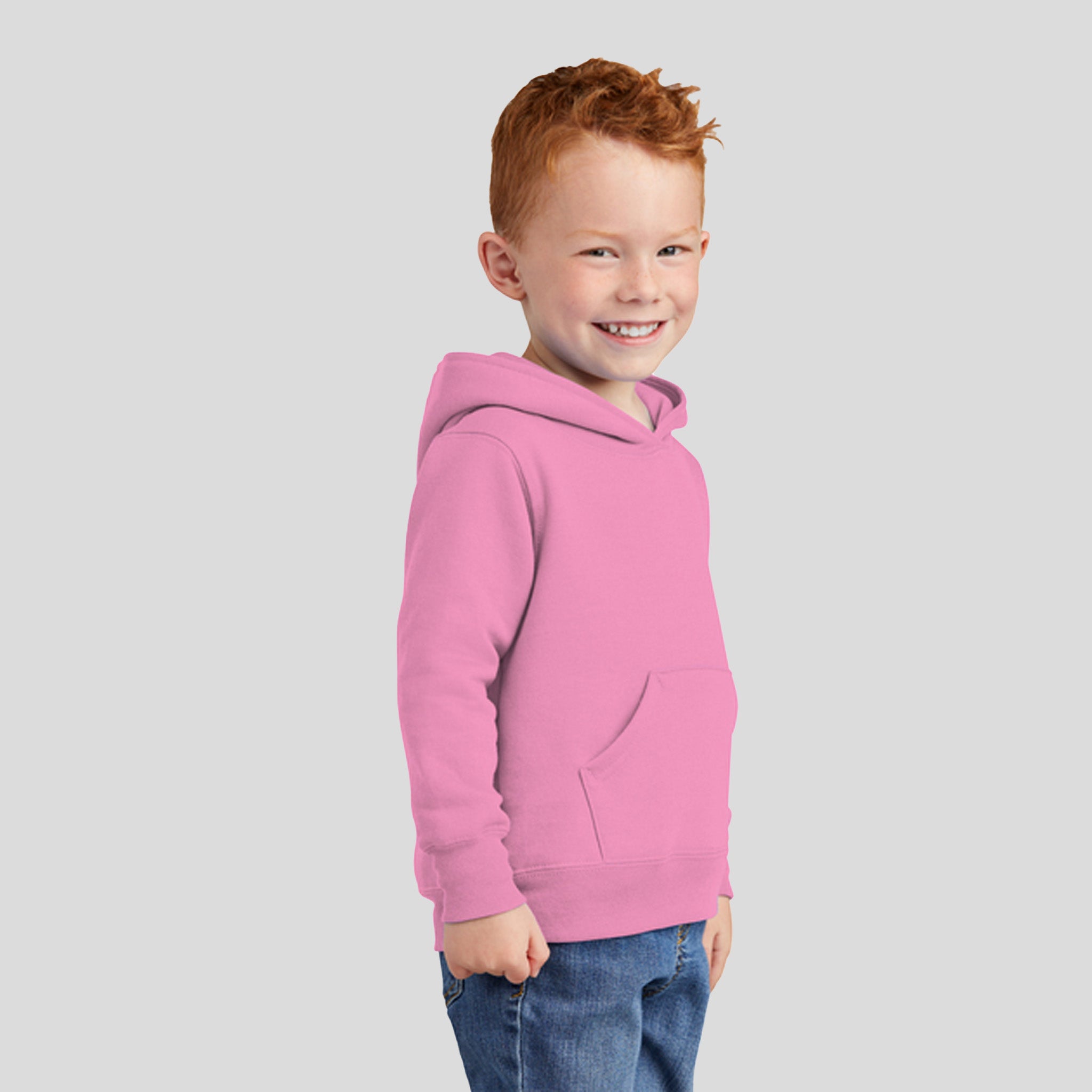 Toddler Core Fleece Pullover Hooded Sweatshirt | Candy Pink
